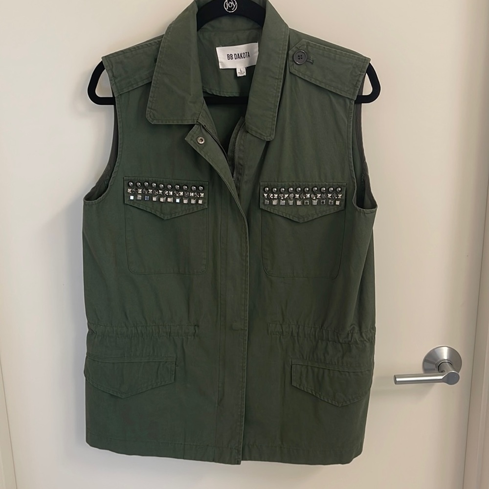 BB Dakota Studded Green Vest - NWOT